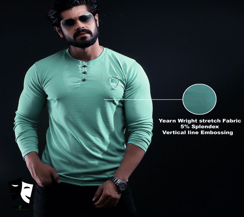 Mens Full Sleeve T-shirt - Solid Paste