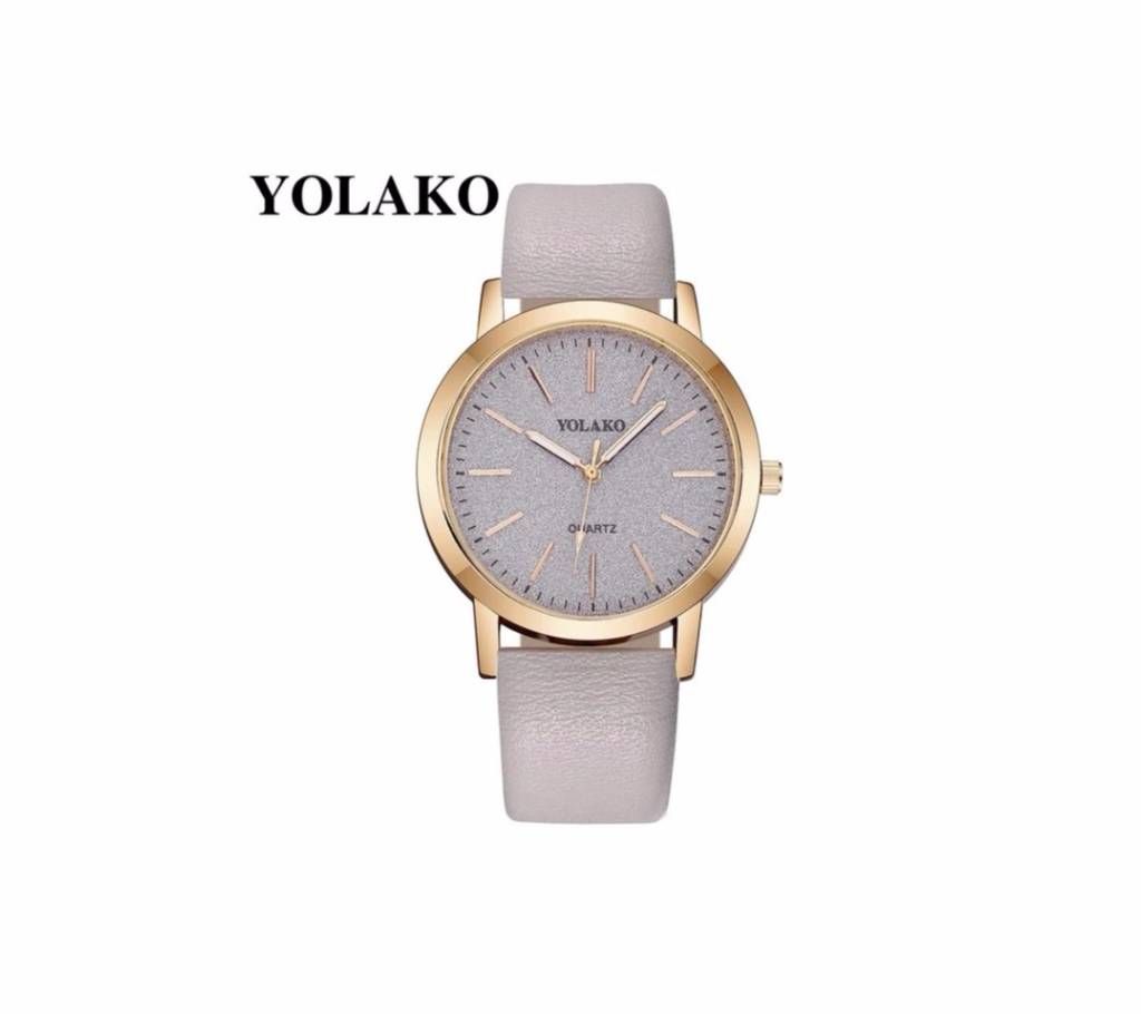 Luxury YOLAKO Leather Rhinestone Watch
