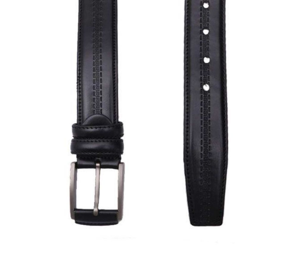 Black Leather Belt For Men-CSB-67