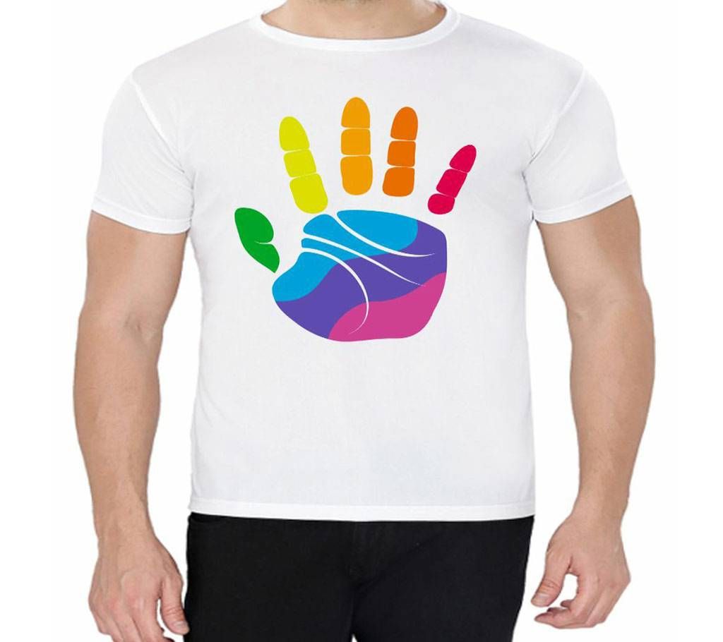 Colorful Hand - Half Sleeve T-shirt For Men
