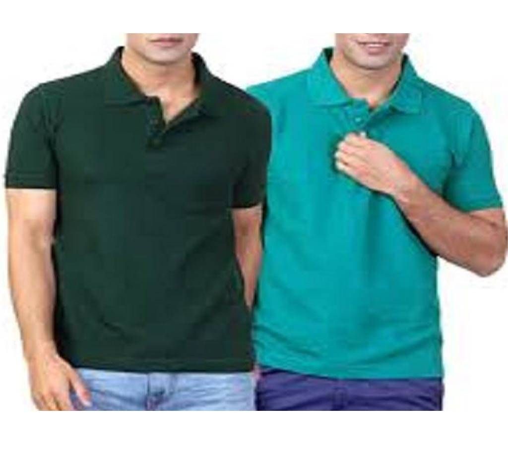 MULTICOLOR Mens New Casual Half Sleeve Polo t-Shirt For Men combo 3 packs/. Combo Pack of 2