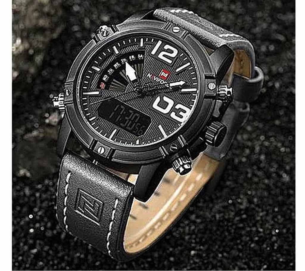 Naviforce NF9095 - Leather Wrist Watch for Men