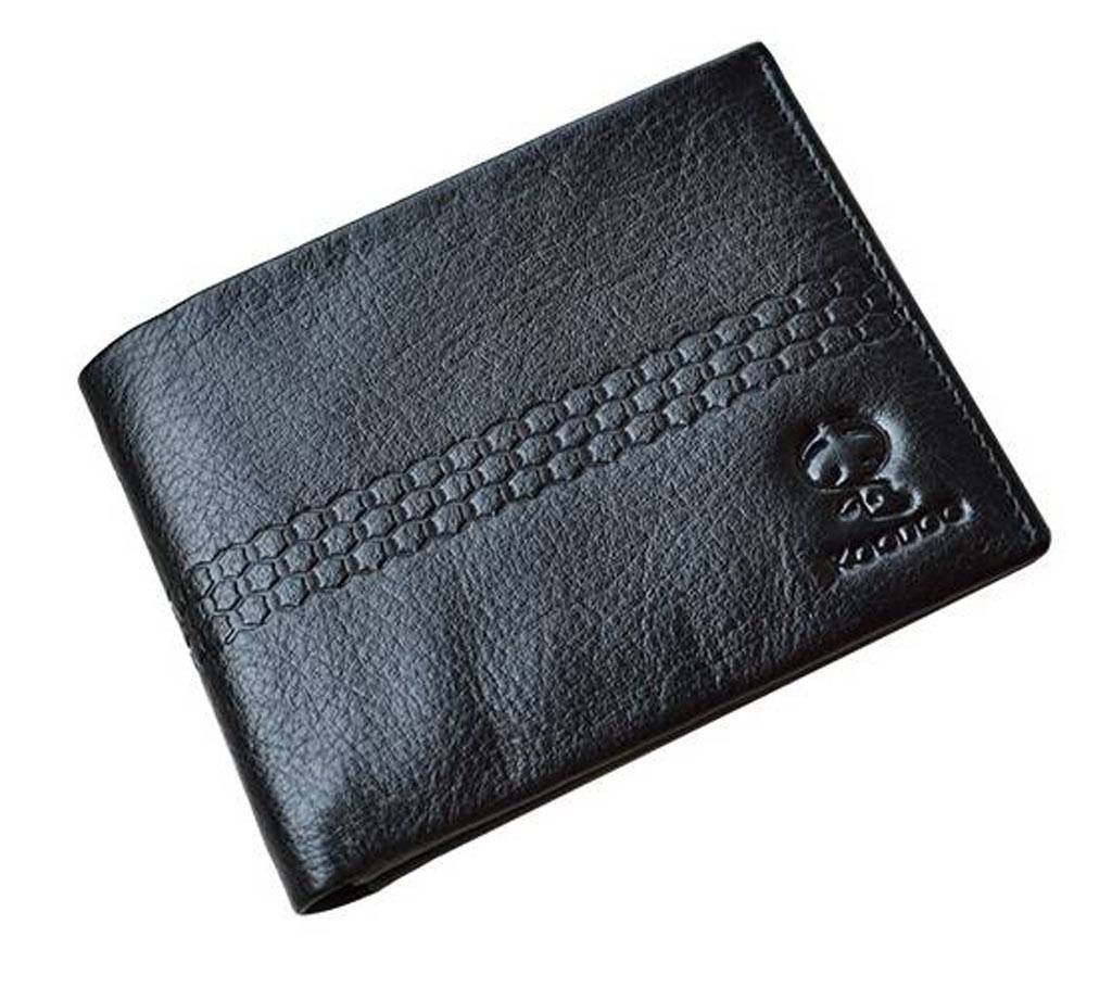 Black Genuine Leather Wallet for Men with Card Holders, Coin Pocket, ID Window