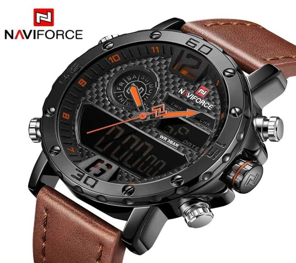 NAVIFORCE NF9134 Luxury Brand Mens Watches Men Leather Sports Watch