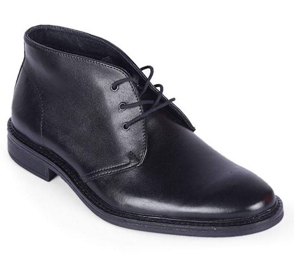 Black Leather Casual Boot For Men