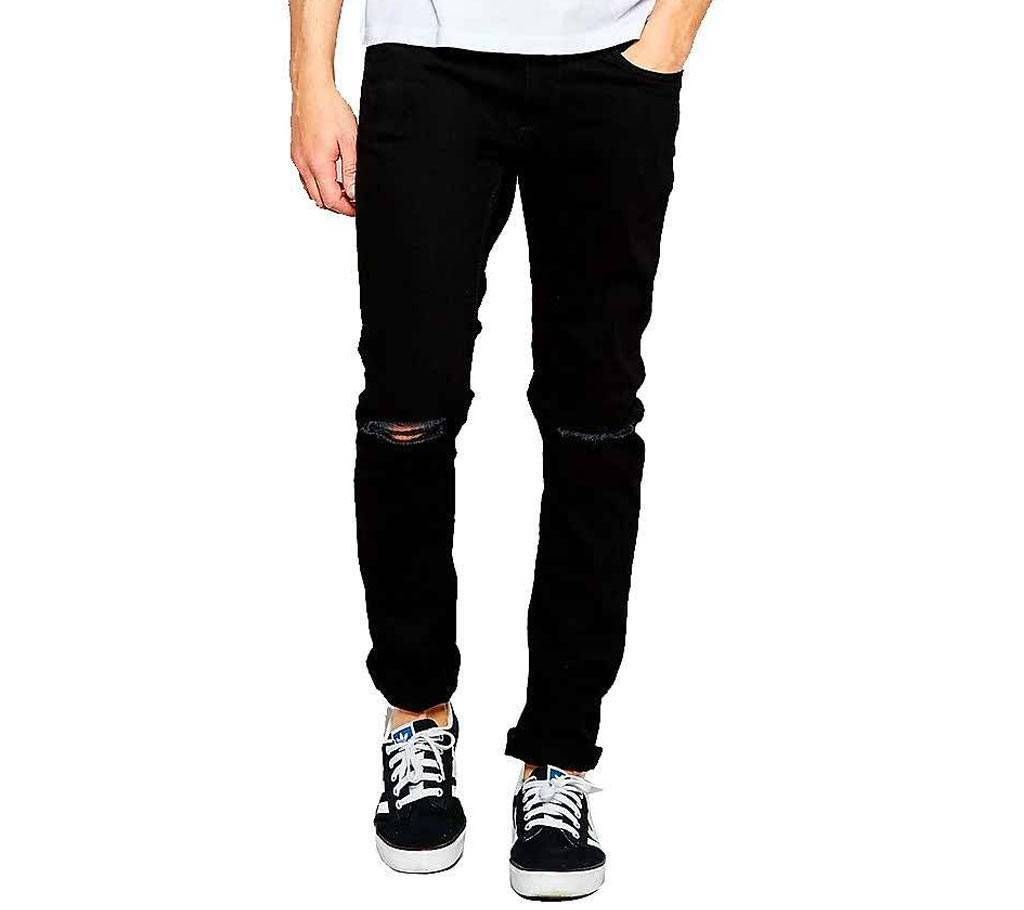 Gents semi narrow fit scratched jeans pant