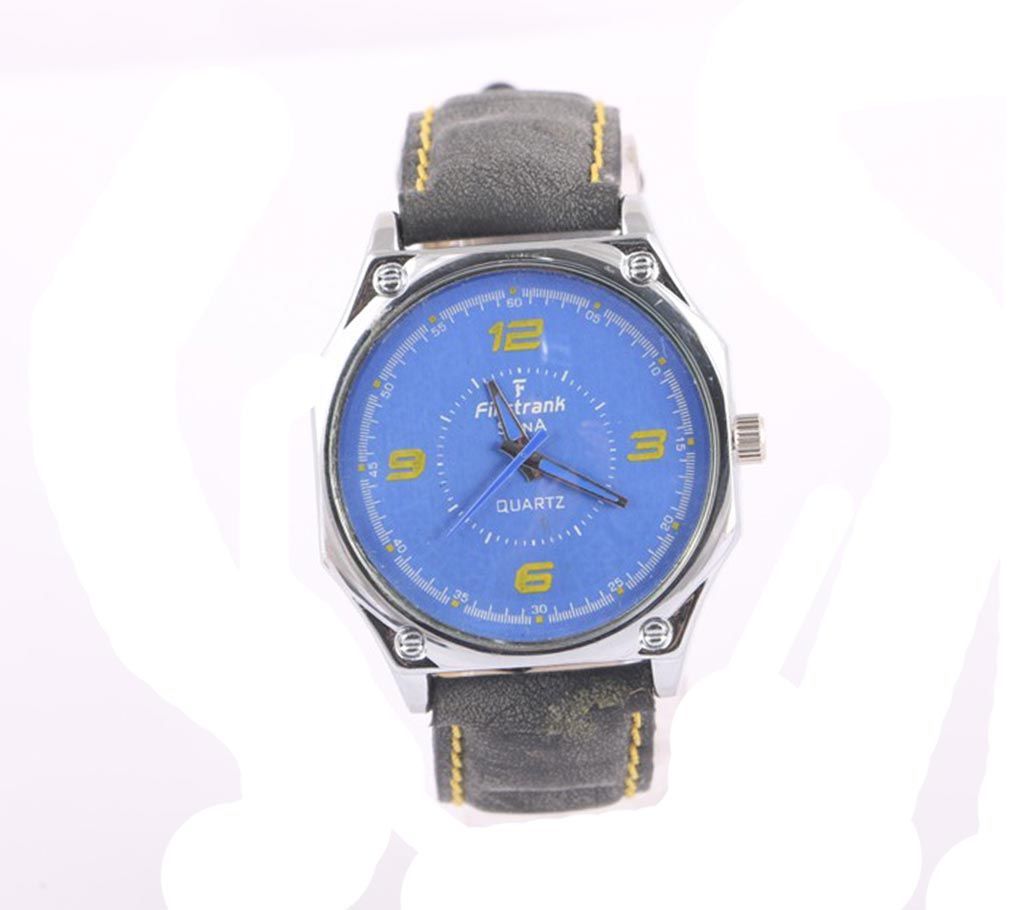 Analog Watch For Man (Blue_Black_Leather F)