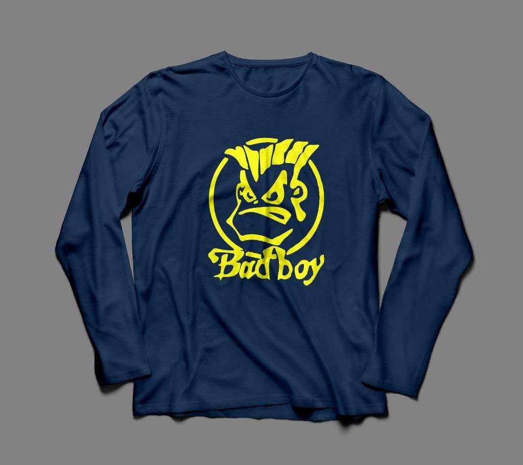 Bad Boy LONG SLEEVE NAVY BLUE COTTON TSHIRT FOR MEN