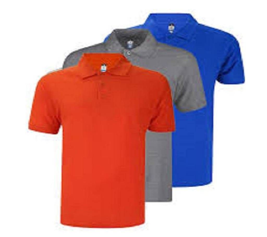 MULTICOLOR Mens New Casual Half Sleeve Polo t-Shirt For Men 3 packs./.. Combo Pack of  3