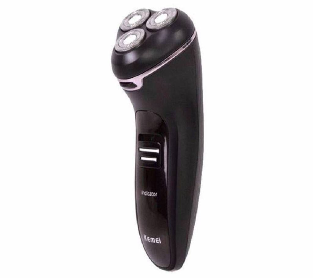 Kemei KM-818 - 3D Rechargeable Cordless Rotary Waterproof Shaver for Men - Black