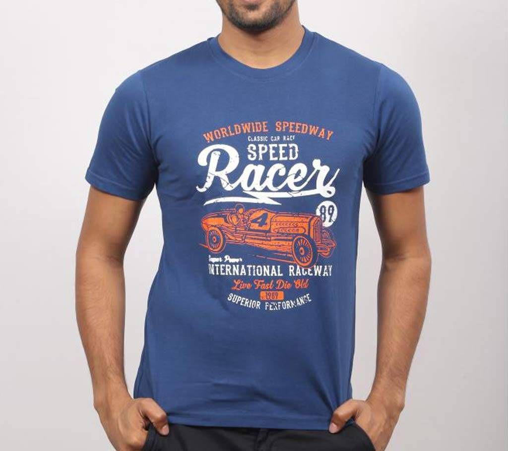Blue Racer round neck cotton t-shirt for men