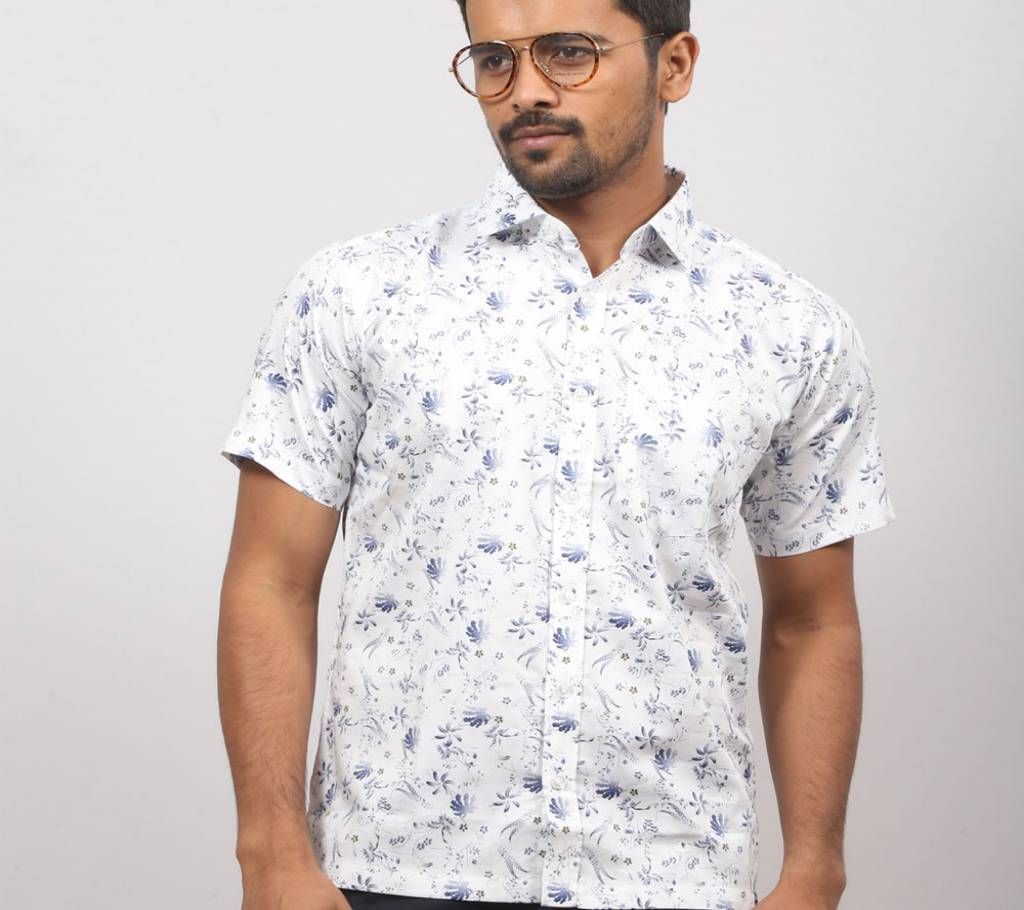 Mens Print Half Shirt Fabrics:-Cotton