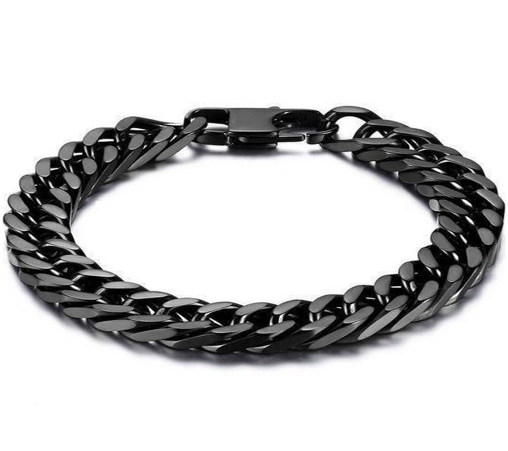Gents Stainless Steel Black Color Round Bracelet