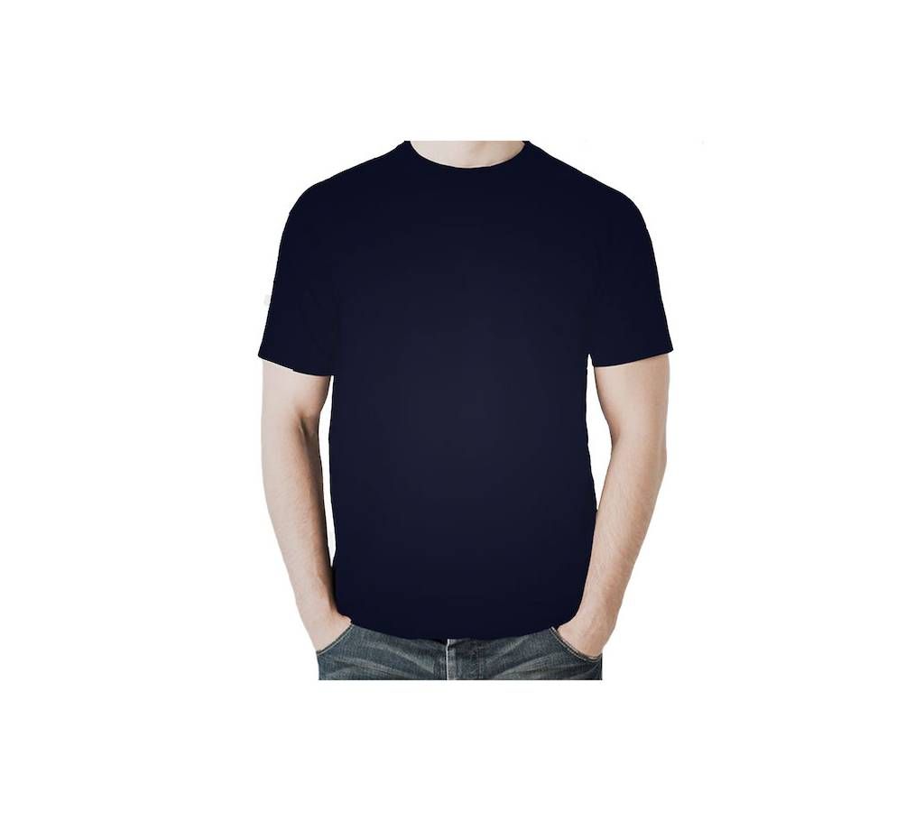 Gents Half Sleeve Cotton T-Shirt - Navy Blue 