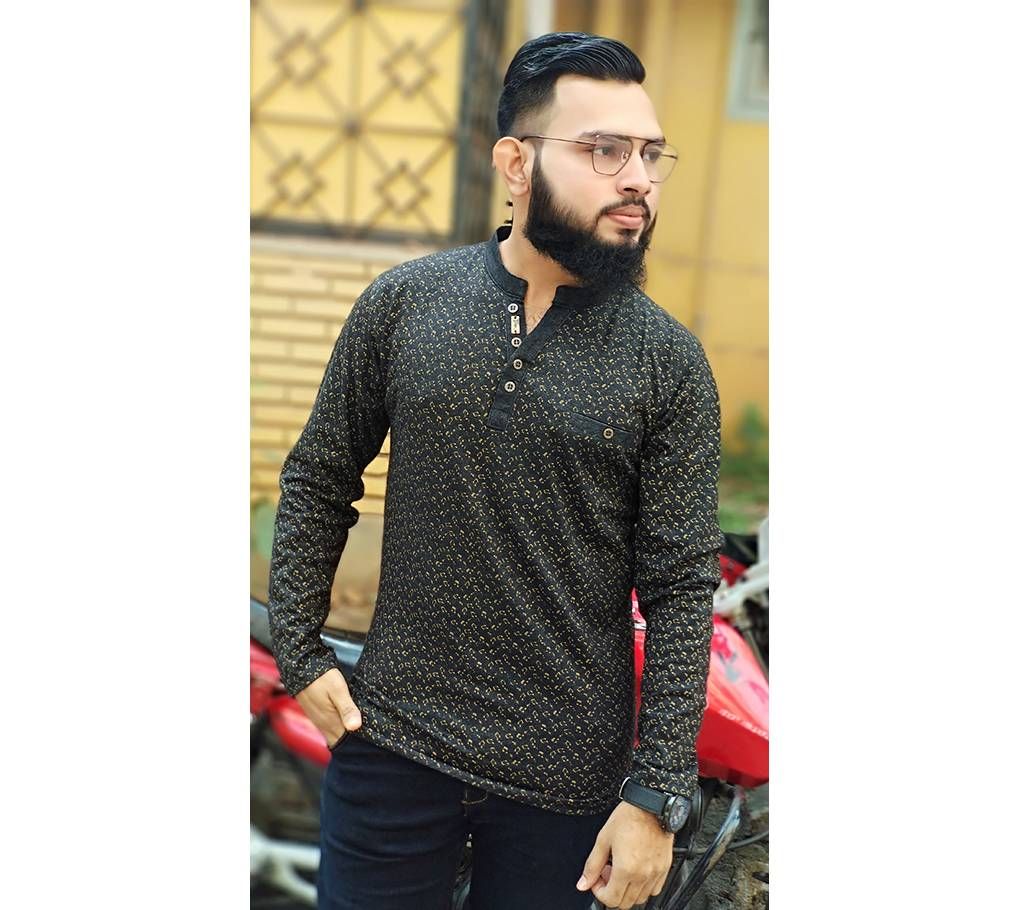 GENTS FULL SLEEVE SILK-COTTON T-SHIRT