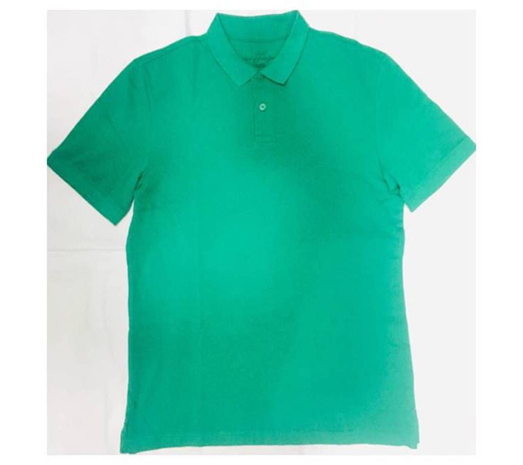 Light Green Cotton Polo T-Shirt for Men
