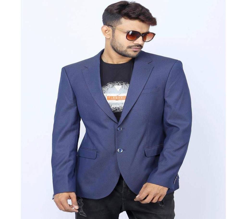 MCNEAL Long Sleeve Casual Blazer - Navy Blue