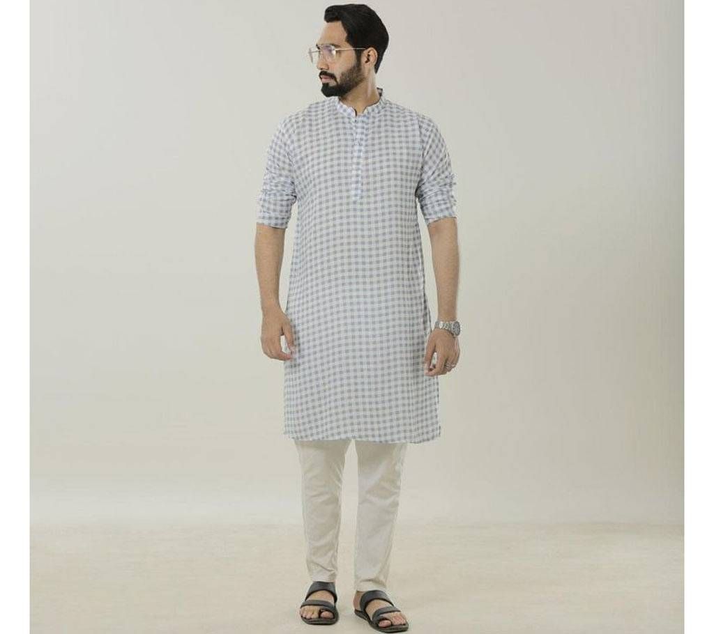 Cotton semi long  printed  Panjabi.