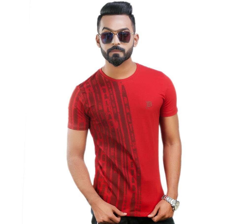 Mens Cotton Half Sleeve Casual T Shirt D122
