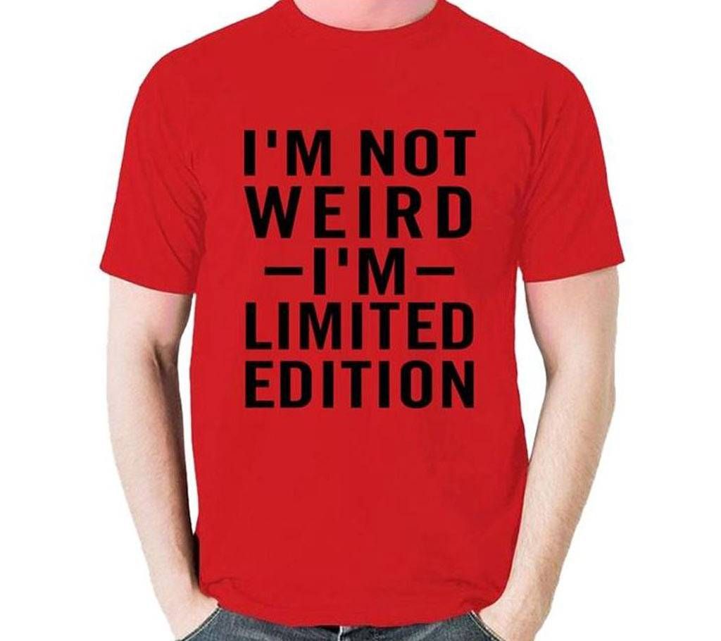 Mens Exclusive Red Cotton Round neck T-shirt