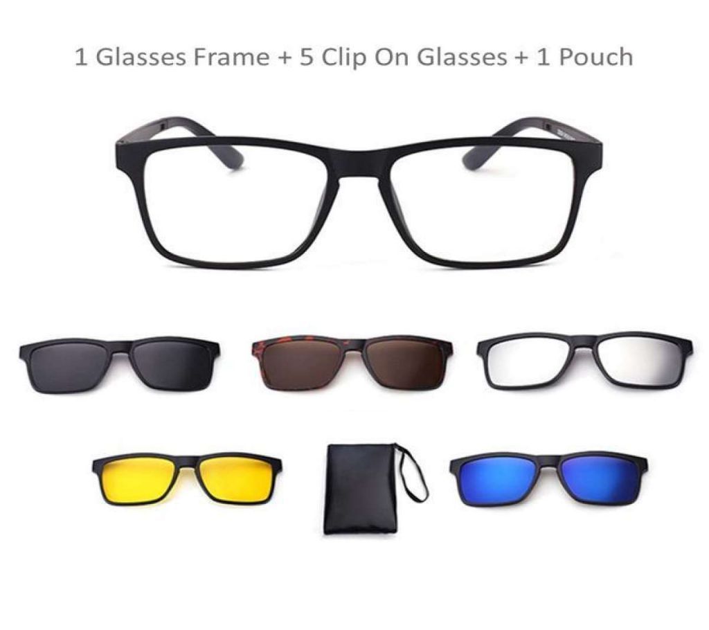 6 in 1 Magnetic Clip Polarized UV Protection Sunglasses