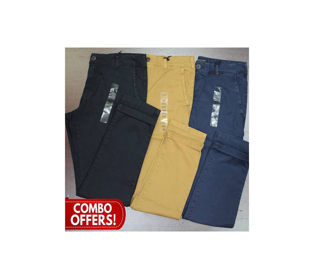 3pcs combo offer gabardine pant for men