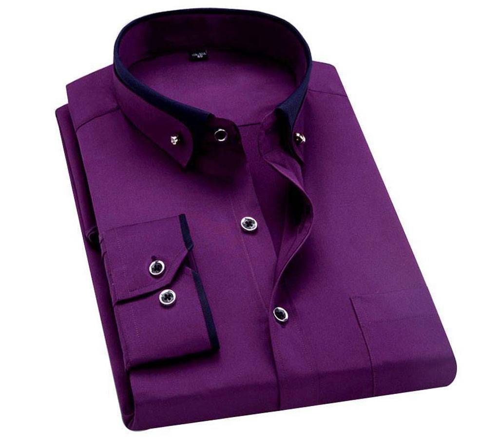 SK Purpal Color Gents Full Sleeve Casual Cotton Shirt 