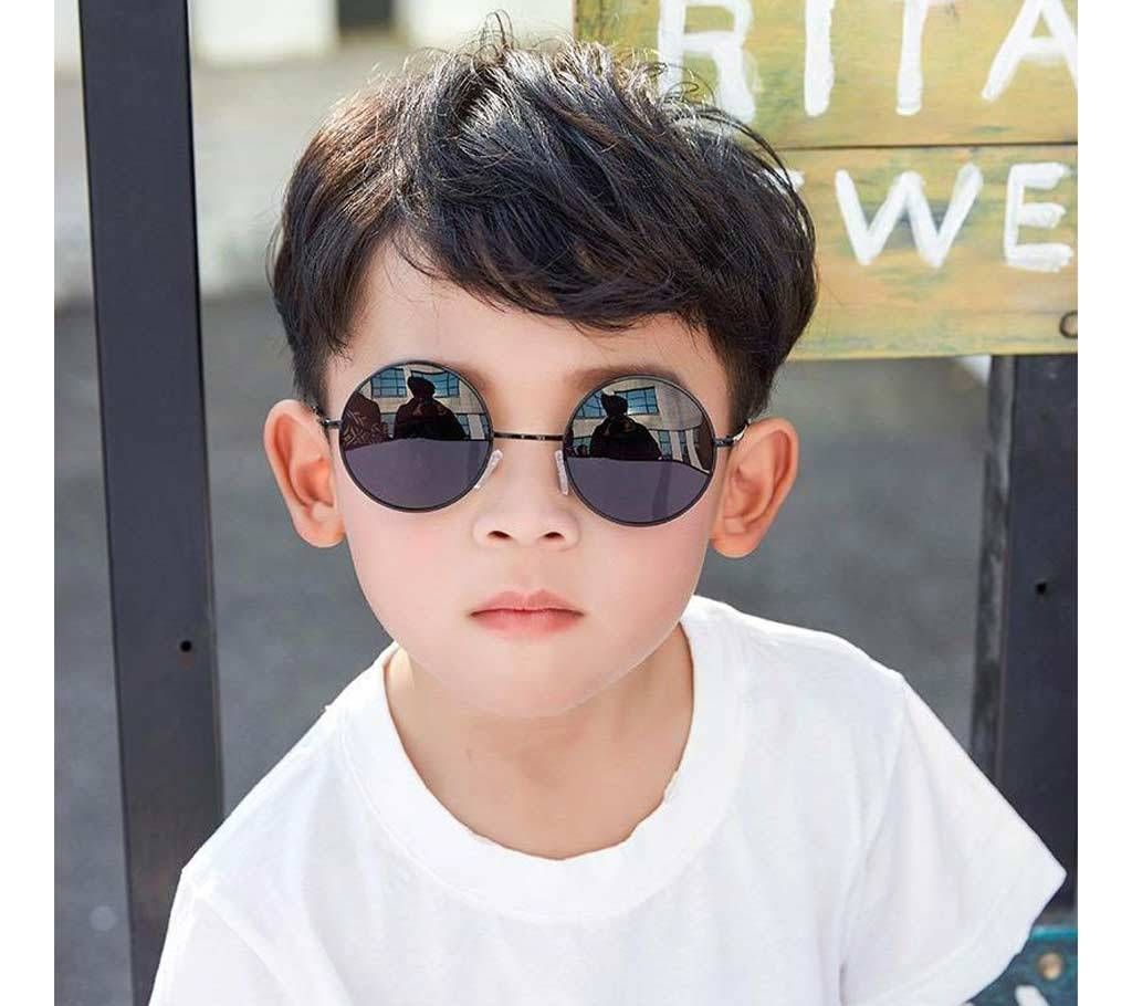 Kids Boys Girls Designer Metal Round Retro Sunglasses with Stylish Box