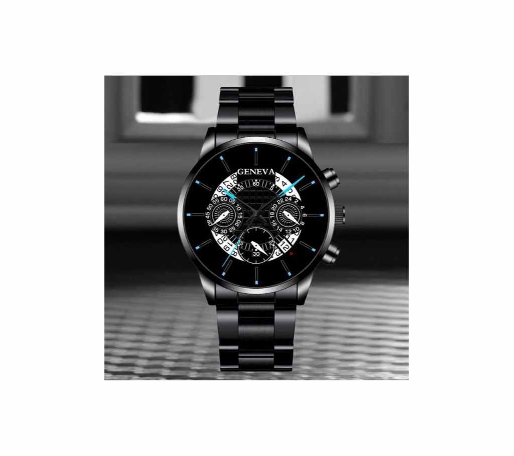 GENAVA Steel Dial Quartz Mesh Belt  Watch For Men
