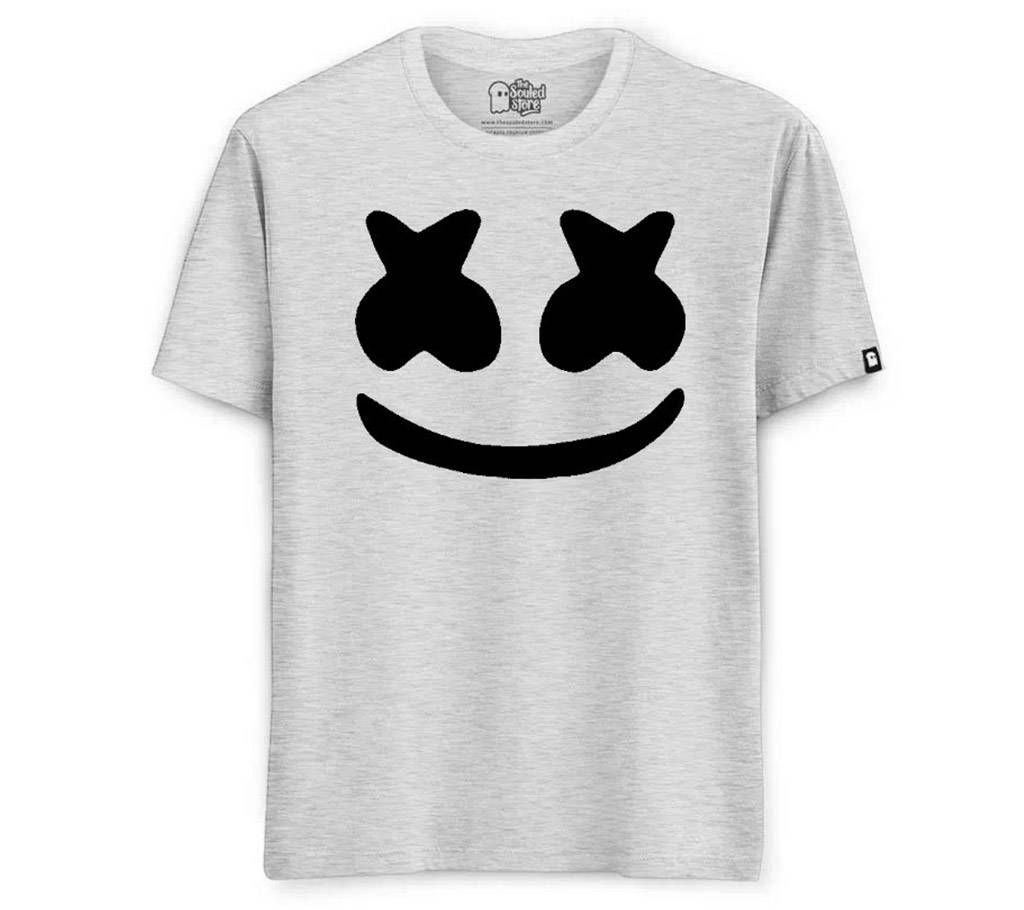 Marshmellow Mens Half-sleeve Cotton T-shirt - GREY-MELANCE