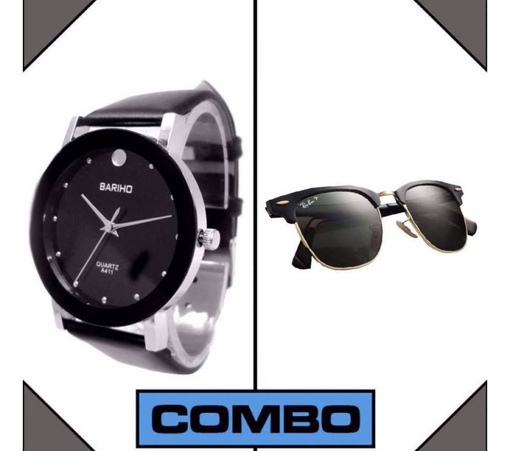 Ray-Ban Sunglass & Bariho (Copy) Combo