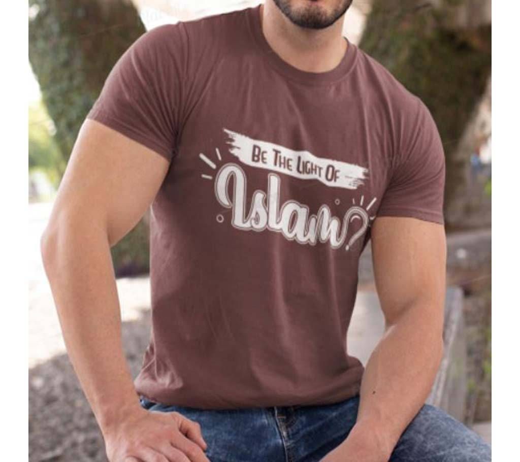 Islamic Lycra Single Jercy T Shirt For Man "be The Liht Of Islam" 
