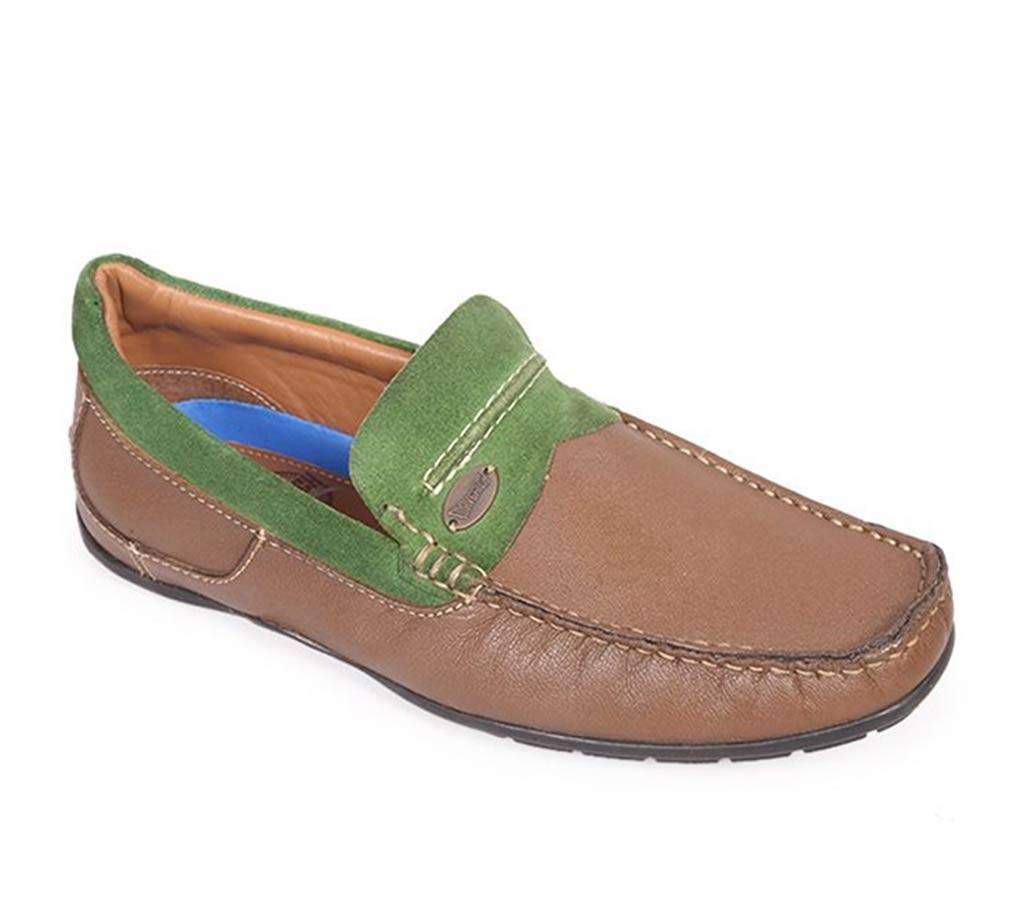 Maverick Men's Brown/ Green Smooth Leather Casual Shoe

