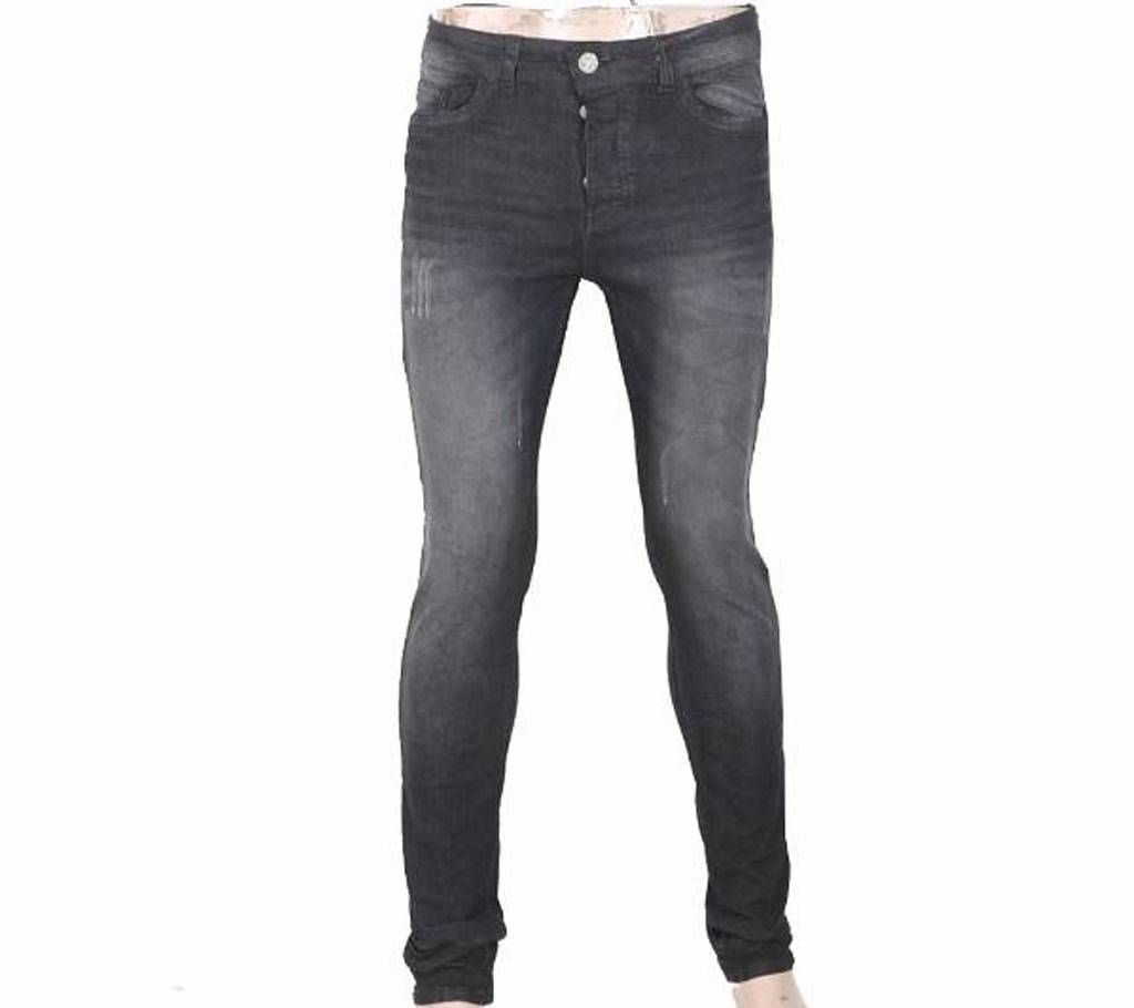 Menz Light Black Stitched Semi-Narrow Jeans Pant