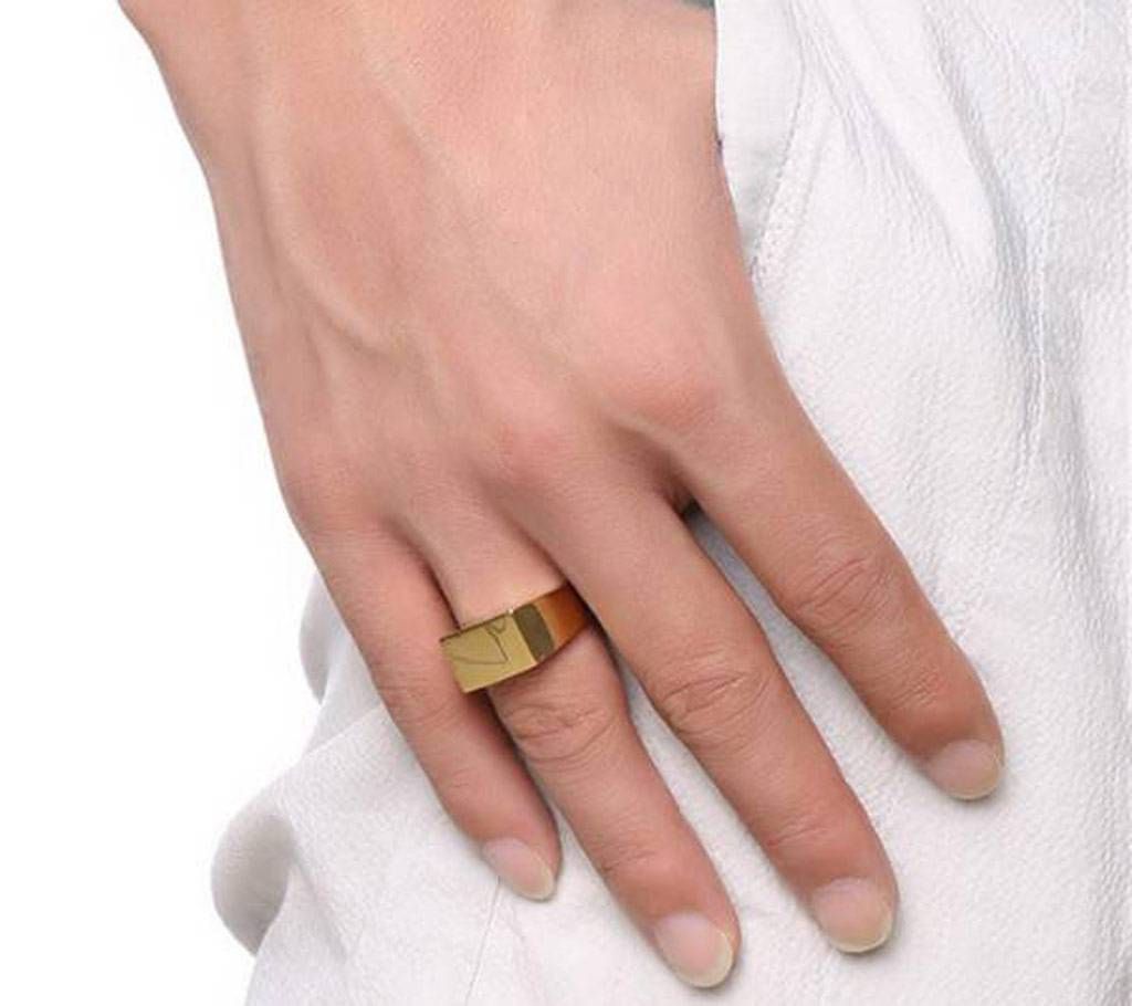 Golden Gold Plated Finger Ring for Men