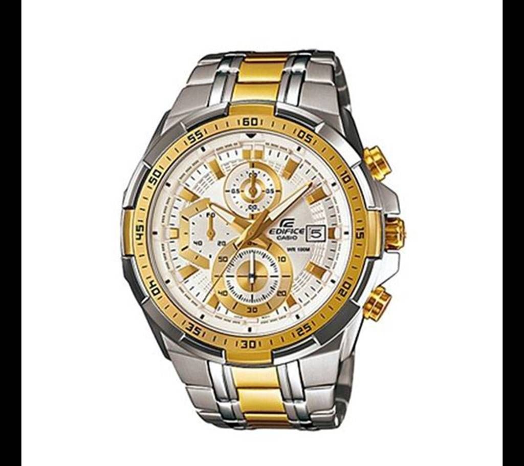 Casio Silver & Golden Mixed Stainless Steel Watch