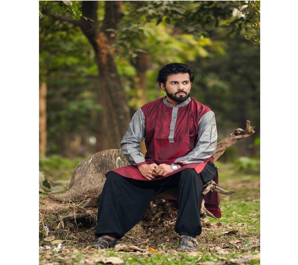Gent's cotton semi long panjabi ds p-07