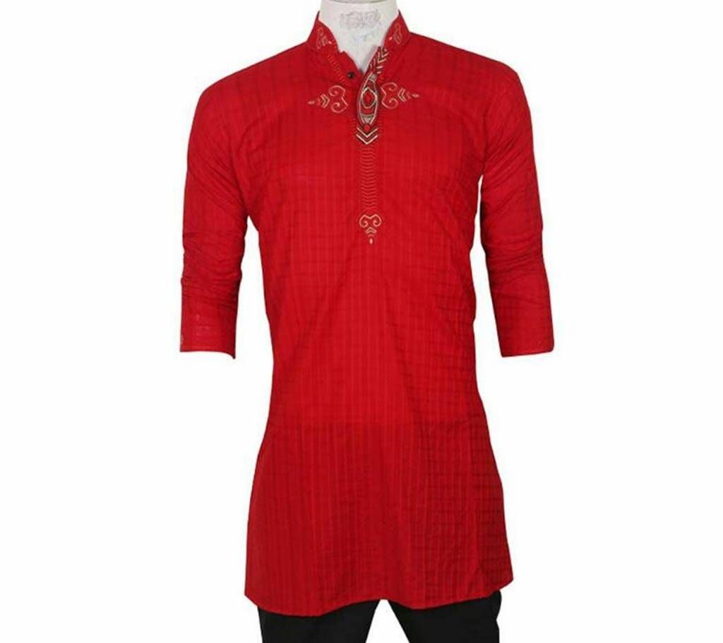 Gents Boishakhi Cotton Short Punjabi