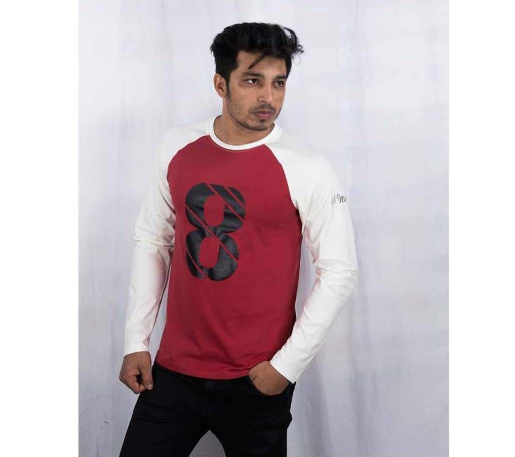 Mens Full Sleeve T-Shirt 43667 - MAROON