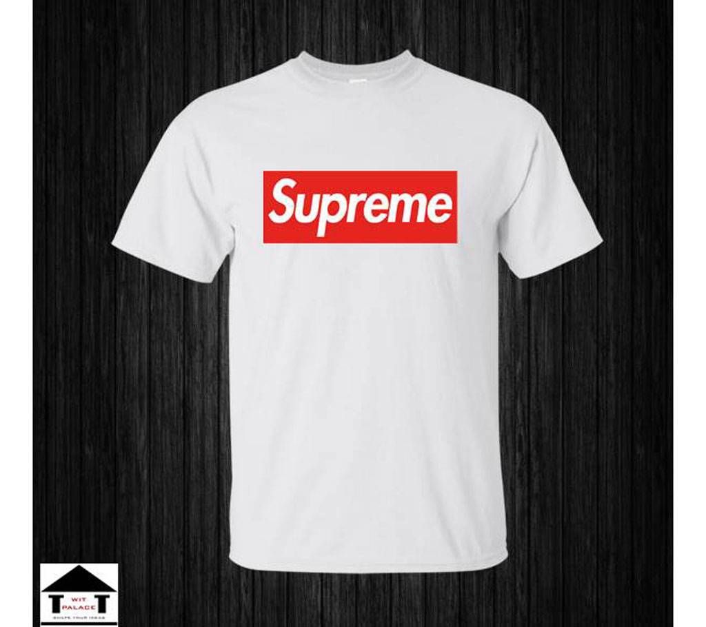 Supreme Gents Half Sleeve Cotton T-Shirt White