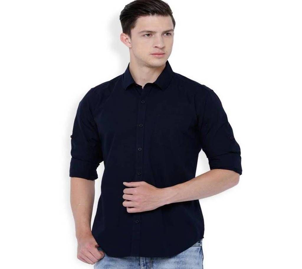 Mens navy blue casual shirt