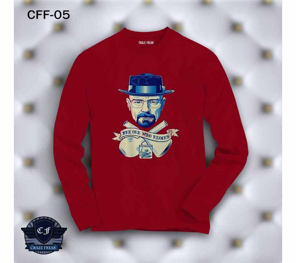 BREAKING BAD FULL SLEEVE MAROON COTTON T-SHIRT