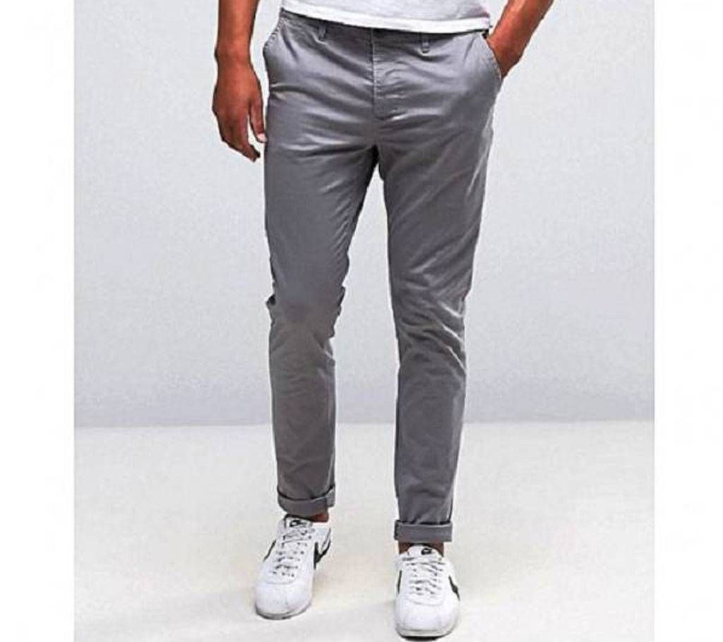 Gray Twill Gabardine Pant for Men