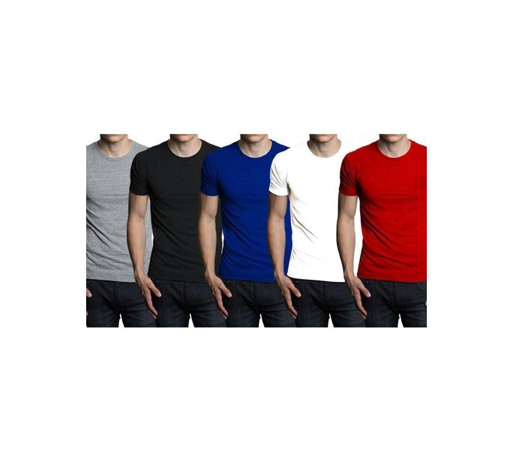 Mens Multi color cotton Crew neck  t-shirt 2 pcs