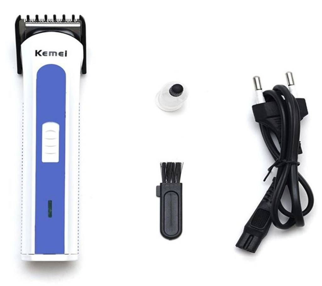 KM-9020 Exclusive Rechargeable Hair Clipper cum Trimmer - White & Gold