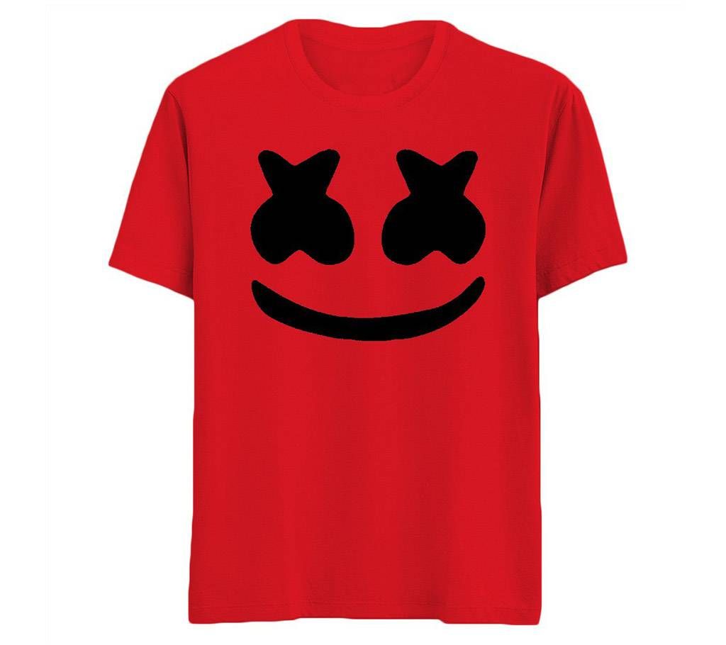 Marshmellow Mens Half-sleeve Cotton T-shirt - red-2 