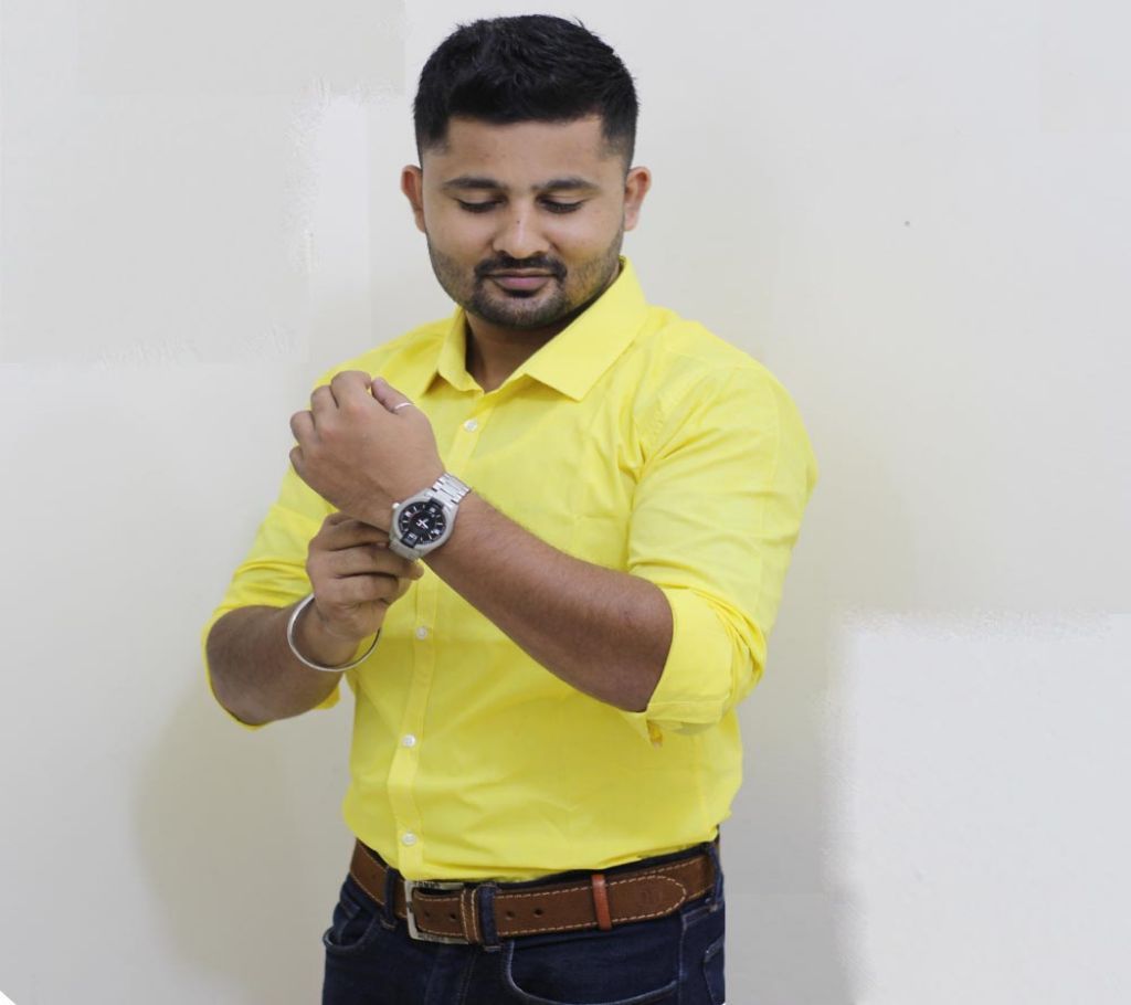 Yellow Cotton Shirt For Men