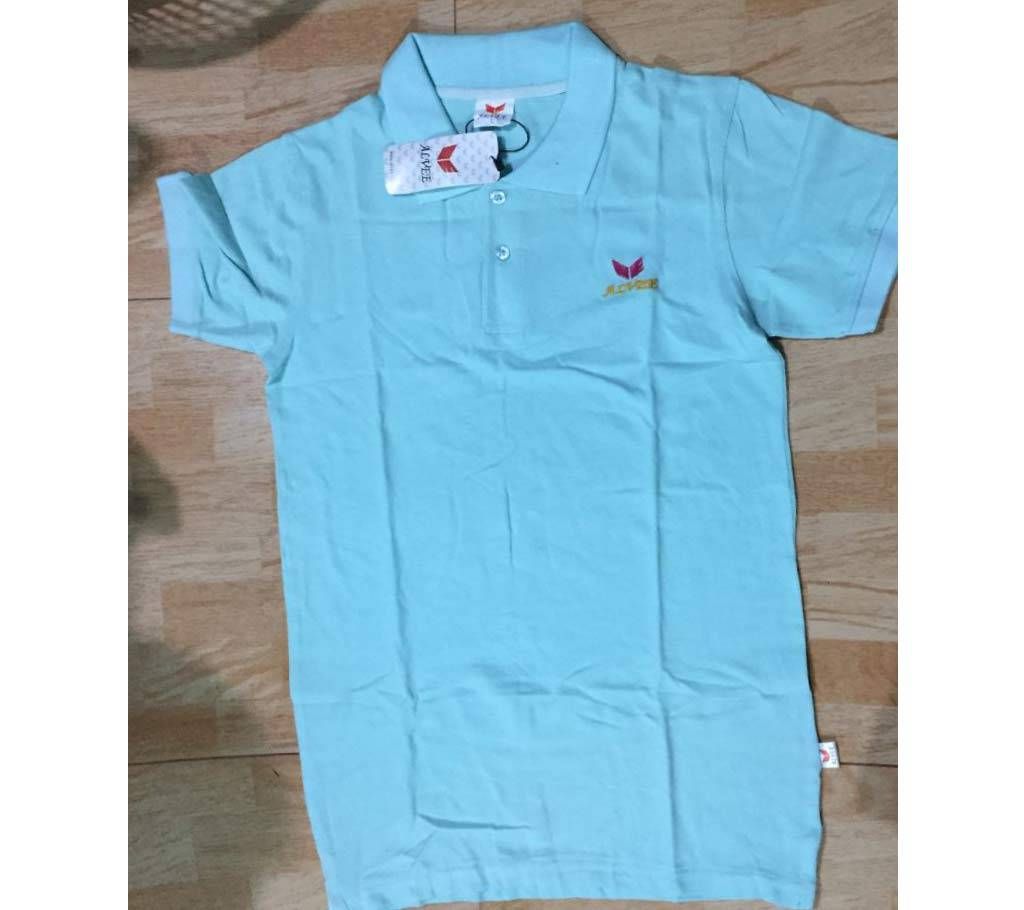 Sky Blue Half Sleeve Polo Shirt For Men 