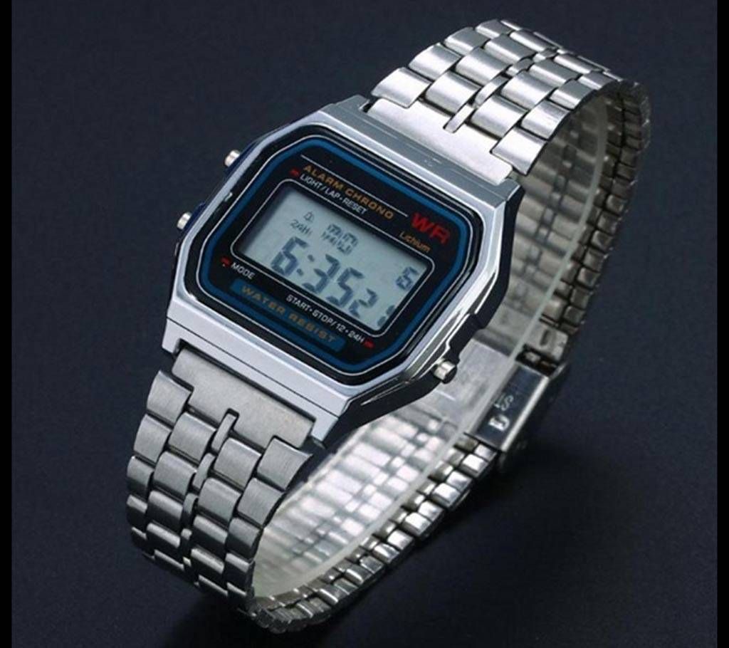 Men's Digital Stainless Steel Watch