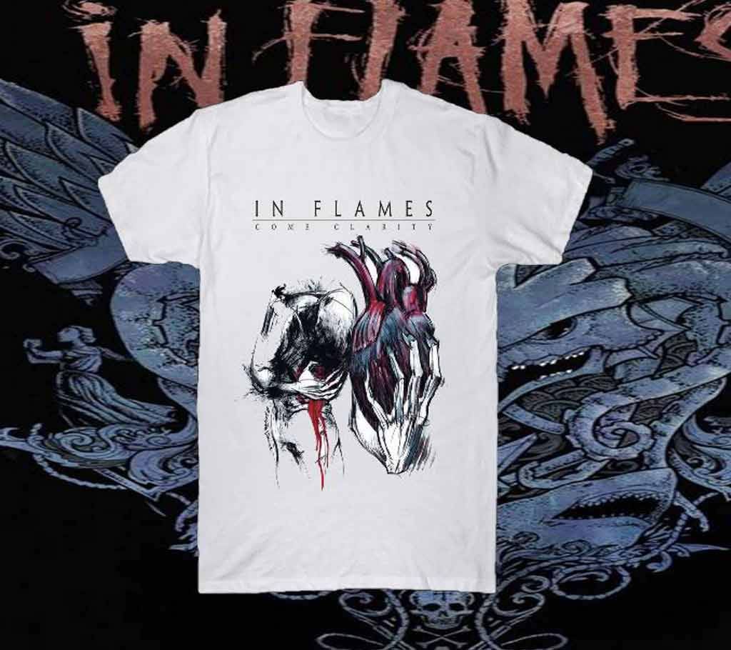 In flames half sleeve gents cotton t shirt 